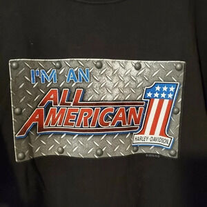 Harley Davidson I’m An All American”‎ 2019 Small Black T Shirt Hughesville Mens
